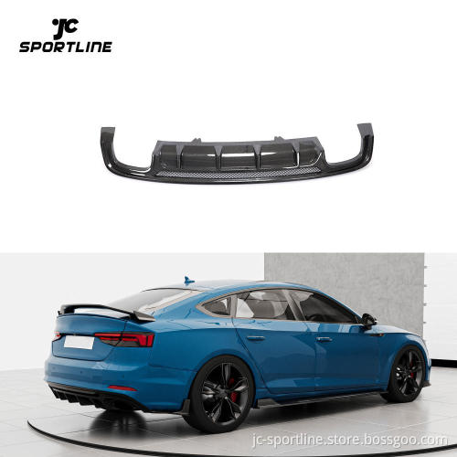 Carbon Fiber Rear Bumper Lip Diffuser Spoiler for Audi A5 Quattro S Line/S5 Sportback (2017-2019)